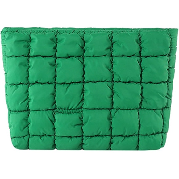 NEW Puffy Emerald Pouch w/ Gold-Tone Hardware - Picture 2 of 7